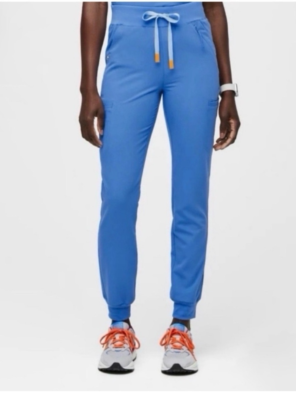 Figs High Waisted Zamora Capri Blue Jogger Scrub Pants - Size Large